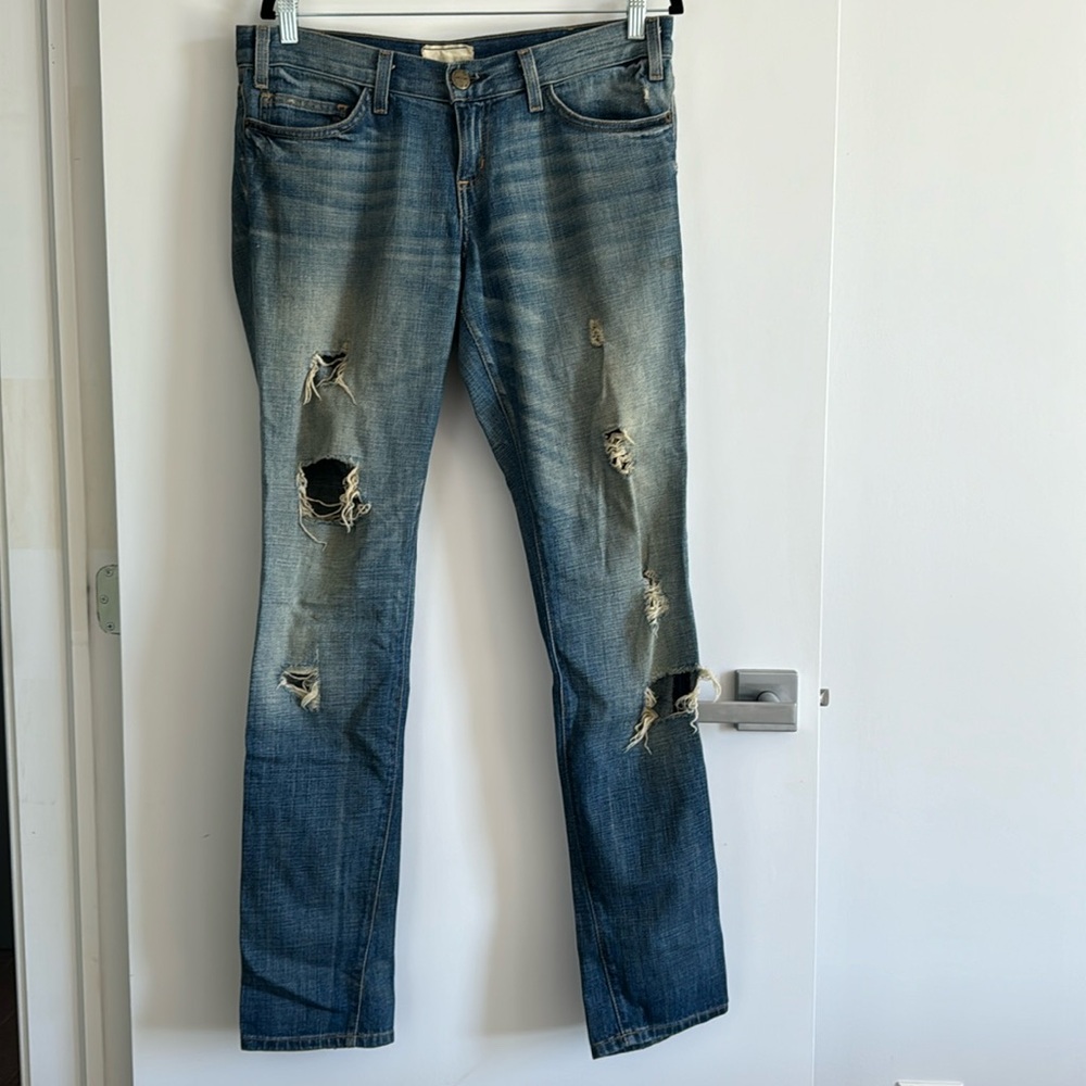 Current Elliott loose fit straight ripped jeans | y2k size 29